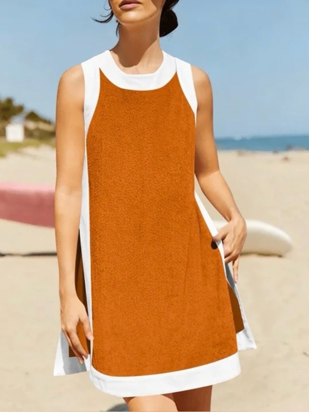 NWT  EsheSy two piece sleeveless tunic dress over matching shorts size XXL mauve